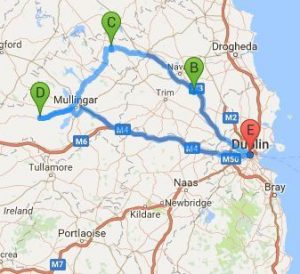 Ancient Ireland Tourism   Private Day Tour Map