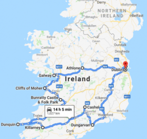 Heart of Ireland Tour Map   Ancient Ireland Tourism